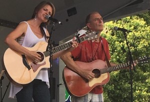 Amy Soucy and Stephen Murphy perform during the  2016 Connecticut Folk Festival and Green Expo in New Haven. (iPhone Photo: Michael Kornfeld)