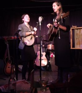 Anna & Elizabeth are among the artists playing a Free Dirt Records & Friends showcase at Rockwood Music Hall on Sunday night, Jan. 8. (iPhone Photo: Michael Kornfeld)