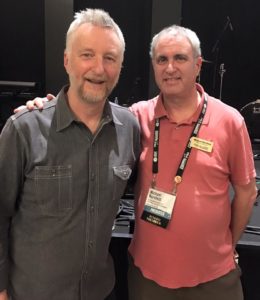AcousticMusicScene.com's Michael Kornfeld is shown here with British singer-songwriter and activist Billy Bragg (Photo: Pete Browne)