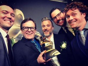 The Infamous Stringdusters accept their Grammy Award for Best Bluegrass Album.