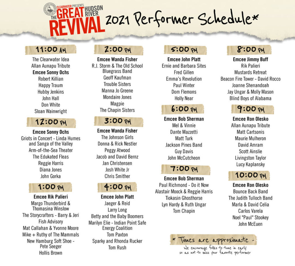 Clearwater Revival 2021 Schedule