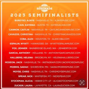 2023 Songwriter Serenade Semifinalists