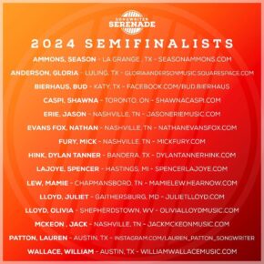 Semifinalists Named in 2024 Songwriter Serenade Competition